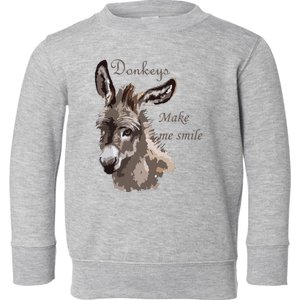 Donkeys Make Me Smile Cute Miniature DonkeyTail Lovers Toddler Sweatshirt