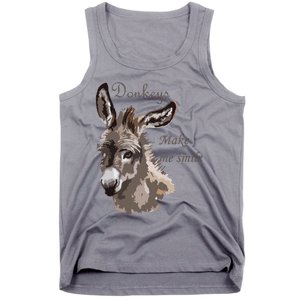 Donkeys Make Me Smile Cute Miniature DonkeyTail Lovers Tank Top