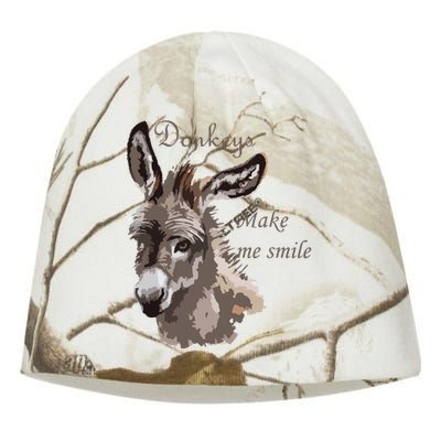 Donkeys Make Me Smile Cute Miniature DonkeyTail Lovers Kati - Camo Knit Beanie