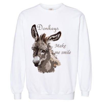 Donkeys Make Me Smile Cute Miniature DonkeyTail Lovers Garment-Dyed Sweatshirt