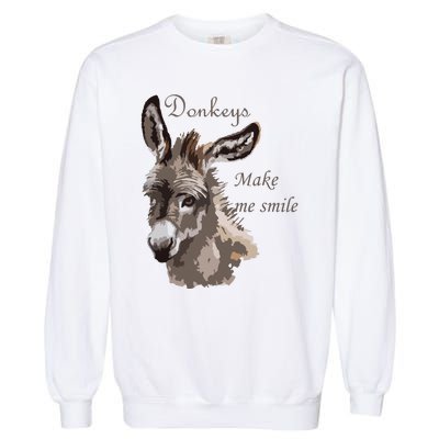 Donkeys Make Me Smile Cute Miniature DonkeyTail Lovers Garment-Dyed Sweatshirt