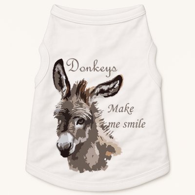 Donkeys Make Me Smile Cute Miniature DonkeyTail Lovers Doggie Tank