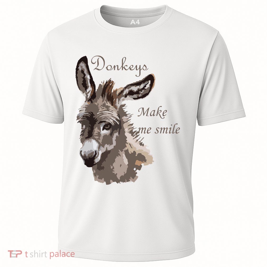 Donkeys Make Me Smile Cute Miniature DonkeyTail Lovers Performance Shirt