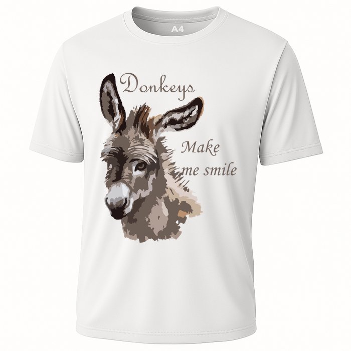Donkeys Make Me Smile Cute Miniature DonkeyTail Lovers Cooling Performance Crew T-Shirt