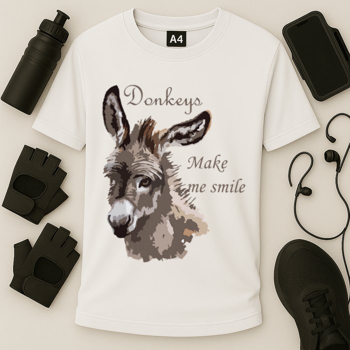 Donkeys Make Me Smile Cute Miniature DonkeyTail Lovers Cooling Performance Crew T-Shirt