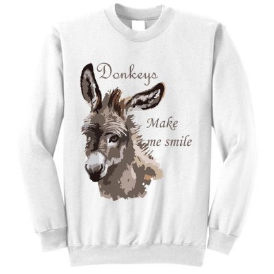 Donkeys Make Me Smile Cute Miniature DonkeyTail Lovers Sweatshirt