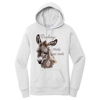 Donkeys Make Me Smile Cute Miniature DonkeyTail Lovers Women's Pullover Hoodie