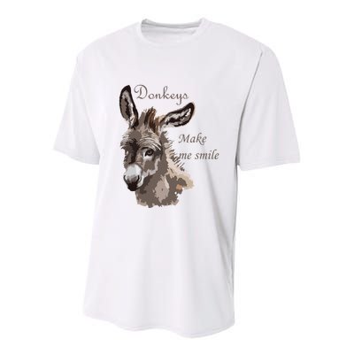 Donkeys Make Me Smile Cute Miniature DonkeyTail Lovers Youth Performance Sprint T-Shirt