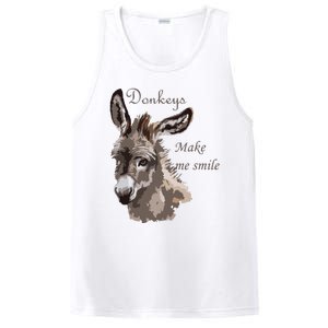 Donkeys Make Me Smile Cute Miniature DonkeyTail Lovers PosiCharge Competitor Tank