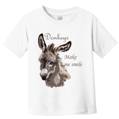 Donkeys Make Me Smile Cute Miniature DonkeyTail Lovers Toddler T-Shirt
