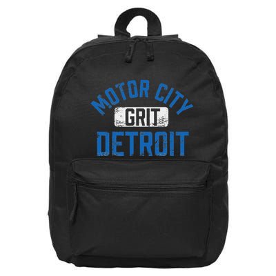 Detroit Michigan Motor City Grit Detroit Motor City 16 in Basic Backpack