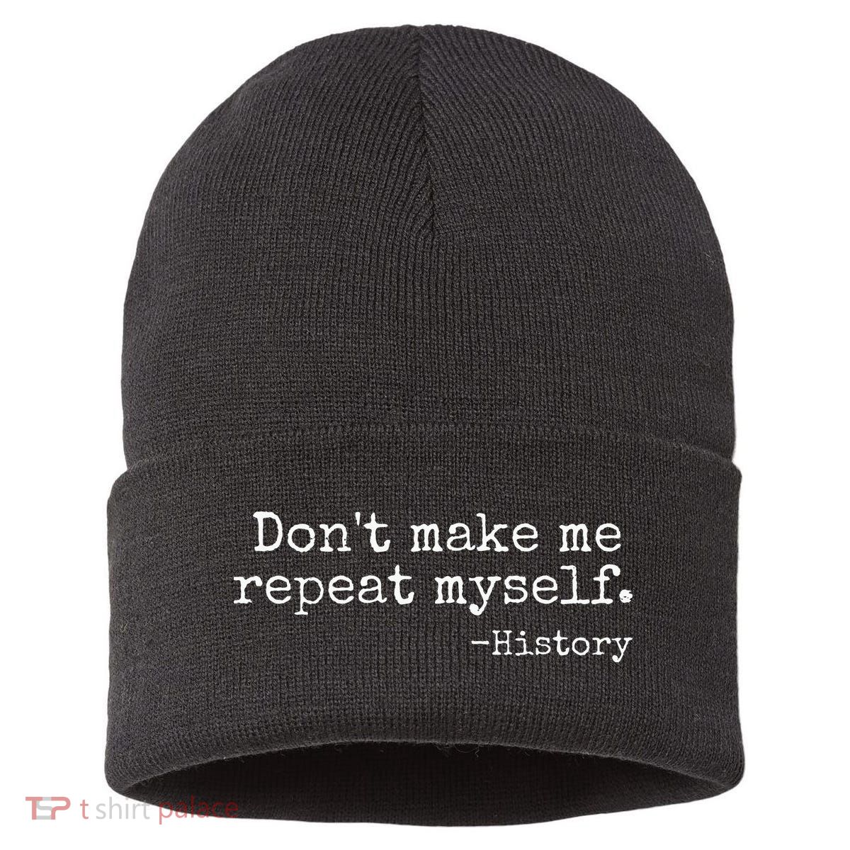 Dont Make Me Repeat Myself History Teacher Sustainable Knit Beanie