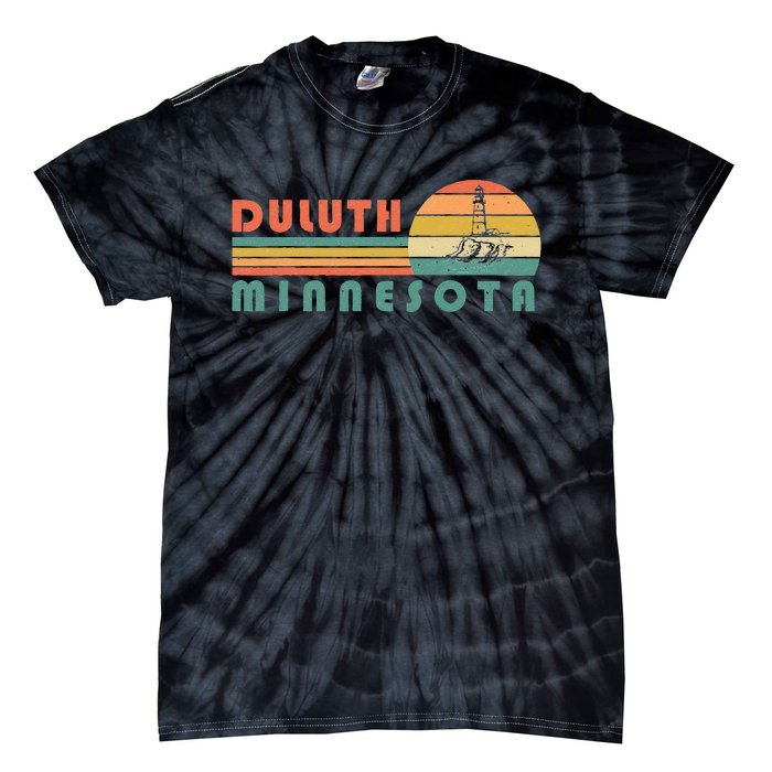 Duluth Minnesota MN Vintage Lighthouse Two Harbors Gift Tie-Dye T-Shirt