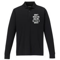 Don't Make Me Use My Theatre Voice Funny Gift For Theater Teachers Gift Performance Long Sleeve Polo