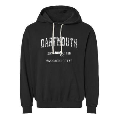 Dartmouth Massachusetts Ma Vintage Athletic Sports Garment-Dyed Fleece Hoodie