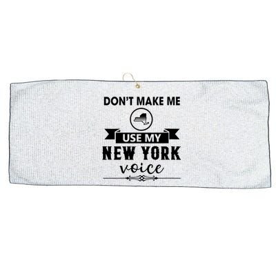 Dont Make Me Use My New York Voice Large Microfiber Waffle Golf Towel