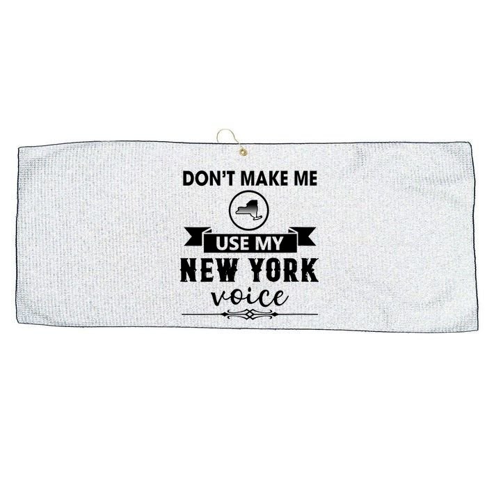 Dont Make Me Use My New York Voice Large Microfiber Waffle Golf Towel