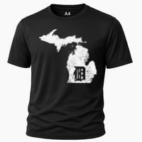Detroit Michigan Motor City Midwest D Mitten Cooling Performance Crew T-Shirt