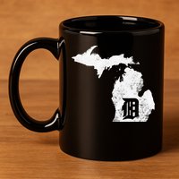 Detroit Michigan Motor City Midwest D Mitten 11oz C Handle Ceramic Mug