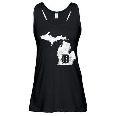 Detroit Michigan Motor City Midwest D Mitten Ladies Essential Flowy Tank