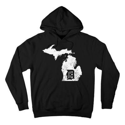 Detroit Michigan Motor City Midwest D Mitten Tall Hoodie