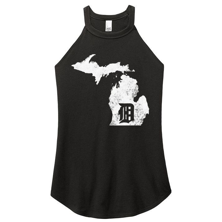 Detroit Michigan Motor City Midwest D Mitten Women's Perfect Tri Rocker Tank