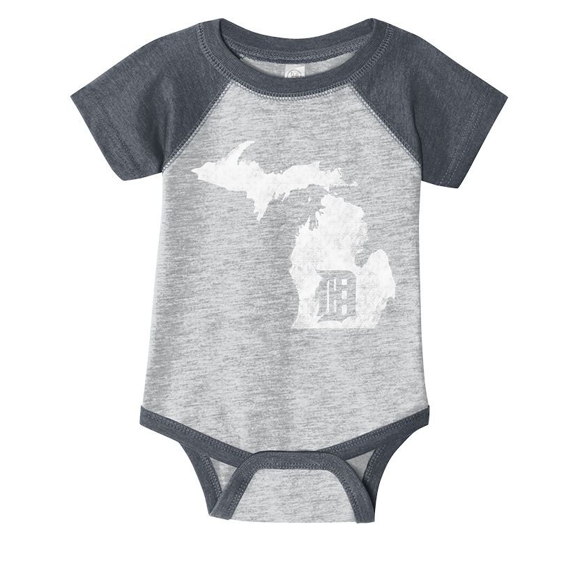 Detroit Michigan Motor City Midwest D Mitten Infant Baby Jersey Bodysuit