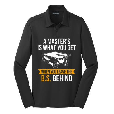 Degree Mba M.A.S.T.E.R.S Degree Graduation Silk Touch Performance Long Sleeve Polo