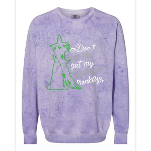 DonT Make Me Get My Flying Monkeys Funny Halloween Colorblast Crewneck Sweatshirt