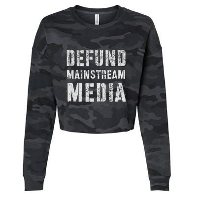 DEFUND MAINSTREAM MEDIA Politicians Protest Defend America Cropped Pullover Crew