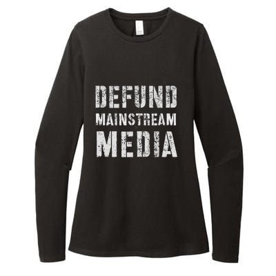 DEFUND MAINSTREAM MEDIA Politicians Protest Defend America Womens CVC Long Sleeve Shirt