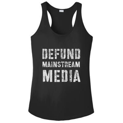 DEFUND MAINSTREAM MEDIA Politicians Protest Defend America Ladies PosiCharge Competitor Racerback Tank