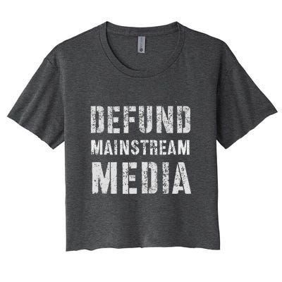 DEFUND MAINSTREAM MEDIA Politicians Protest Defend America Women's Crop Top Tee