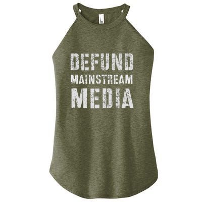 DEFUND MAINSTREAM MEDIA Politicians Protest Defend America Women’s Perfect Tri Rocker Tank