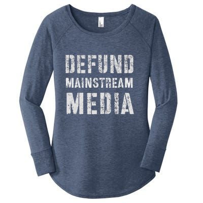 DEFUND MAINSTREAM MEDIA Politicians Protest Defend America Women's Perfect Tri Tunic Long Sleeve Shirt