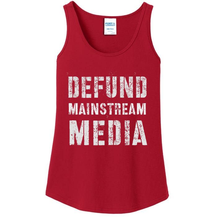 DEFUND MAINSTREAM MEDIA Politicians Protest Defend America Ladies Essential Tank