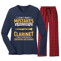 DonT Make Mistakes Playing A Clarinet Creative Decisions Women's Long Sleeve Flannel Pajama Set 