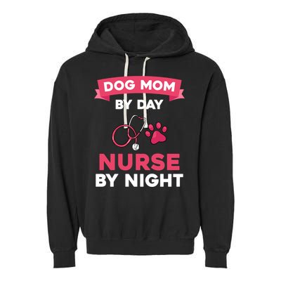 Dog Mom Nurse Gift Garment-Dyed Fleece Hoodie