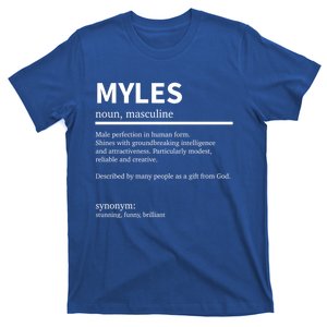 Definition Myles Name Saying Myles First Name Myles Gift T-Shirt