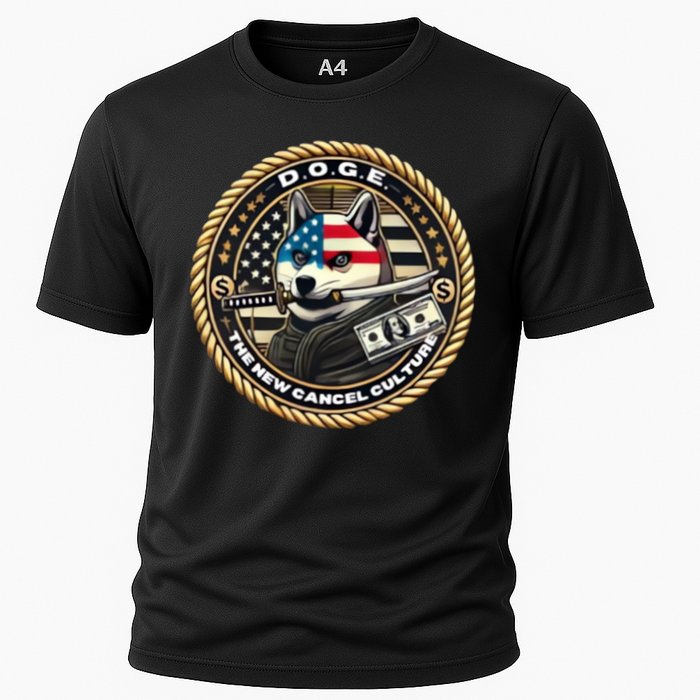 Doge Meme New Cancel Culture Department Of Government Efficiency Dark Maga Elon Cooling Performance Crew T-Shirt