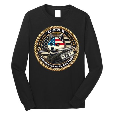 Doge Meme New Cancel Culture Department Of Government Efficiency Dark Maga Elon Long Sleeve Shirt