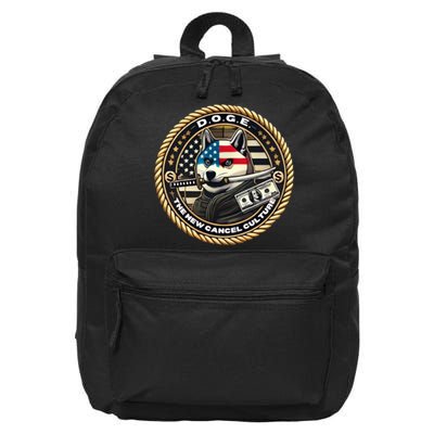 Doge Meme New Cancel Culture Department Of Government Efficiency Dark Maga Elon 16 in Basic Backpack