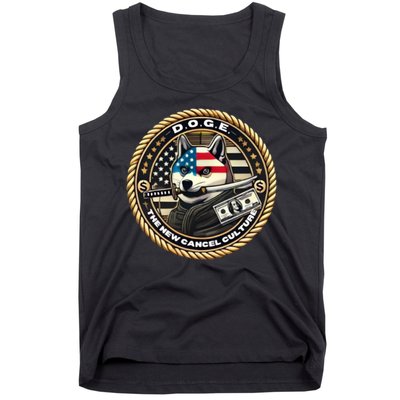 Doge Meme New Cancel Culture Department Of Government Efficiency Dark Maga Elon Tank Top