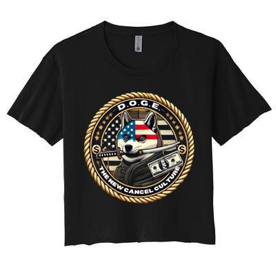 Doge Meme New Cancel Culture Department Of Government Efficiency Dark Maga Elon Crop Top