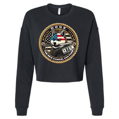 Doge Meme New Cancel Culture Department Of Government Efficiency Dark Maga Elon Cropped Pullover Crew