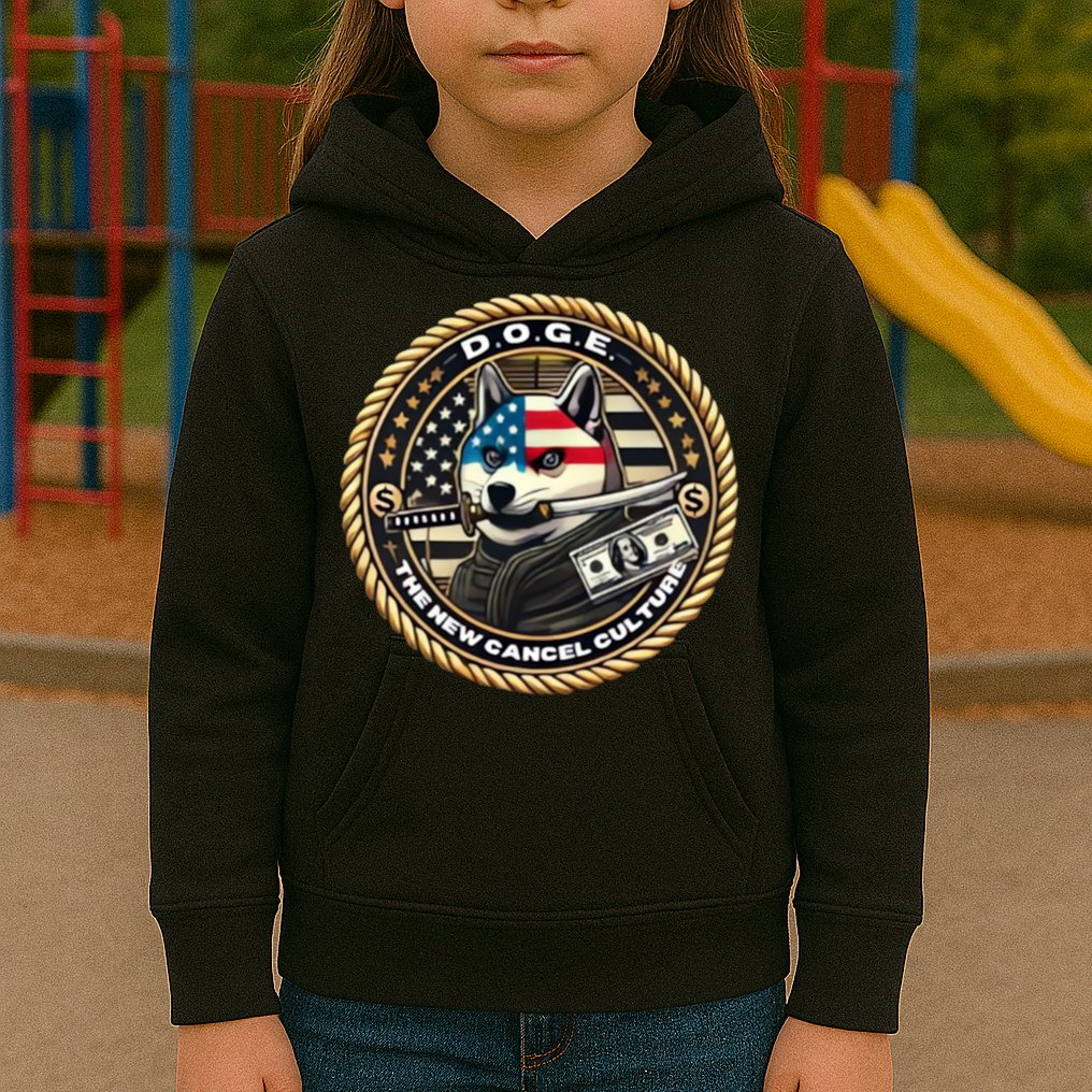 Doge Meme New Cancel Culture Department Of Government Efficiency Dark Maga Elon Kids Hoodie