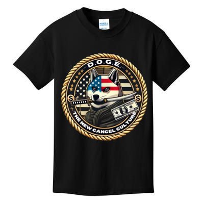 Doge Meme New Cancel Culture Department Of Government Efficiency Dark Maga Elon Kids T-Shirt