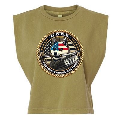 Doge Meme New Cancel Culture Department Of Government Efficiency Dark Maga Elon Garment-Dyed Women's Muscle Tee