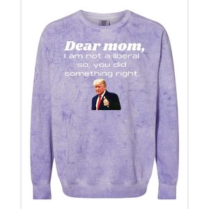 Dear Mom Not A Liberal Funny Trump Colorblast Crewneck Sweatshirt