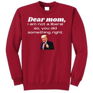 Dear Mom Not A Liberal Funny Trump Tall Sweatshirt